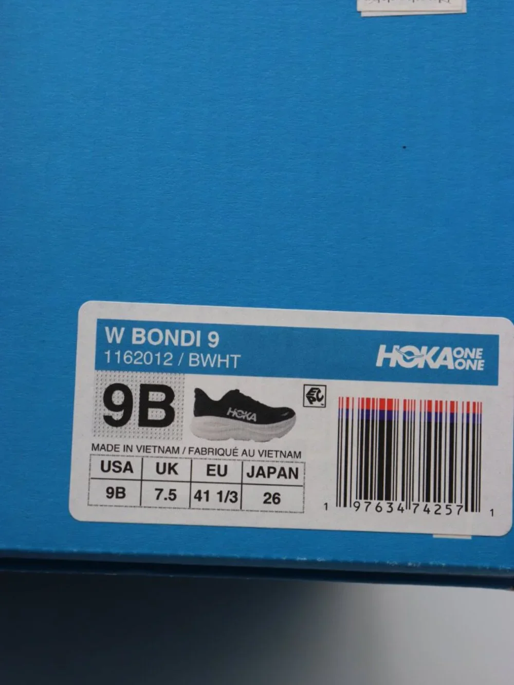 Hoka One One Bondi 9 Women's Size 9 B Running Shoes Black Athletic Sneakers